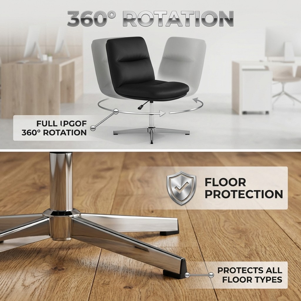 360° rotation and floor protection